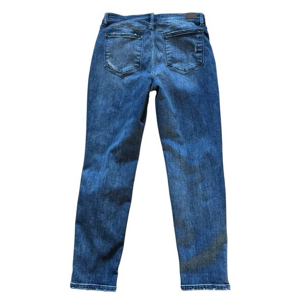 Judy Blue Distressed Boyfriend Fit Jeans Size 11/30 Dark Wash Blue Cowgirl - Picture 2 of 7